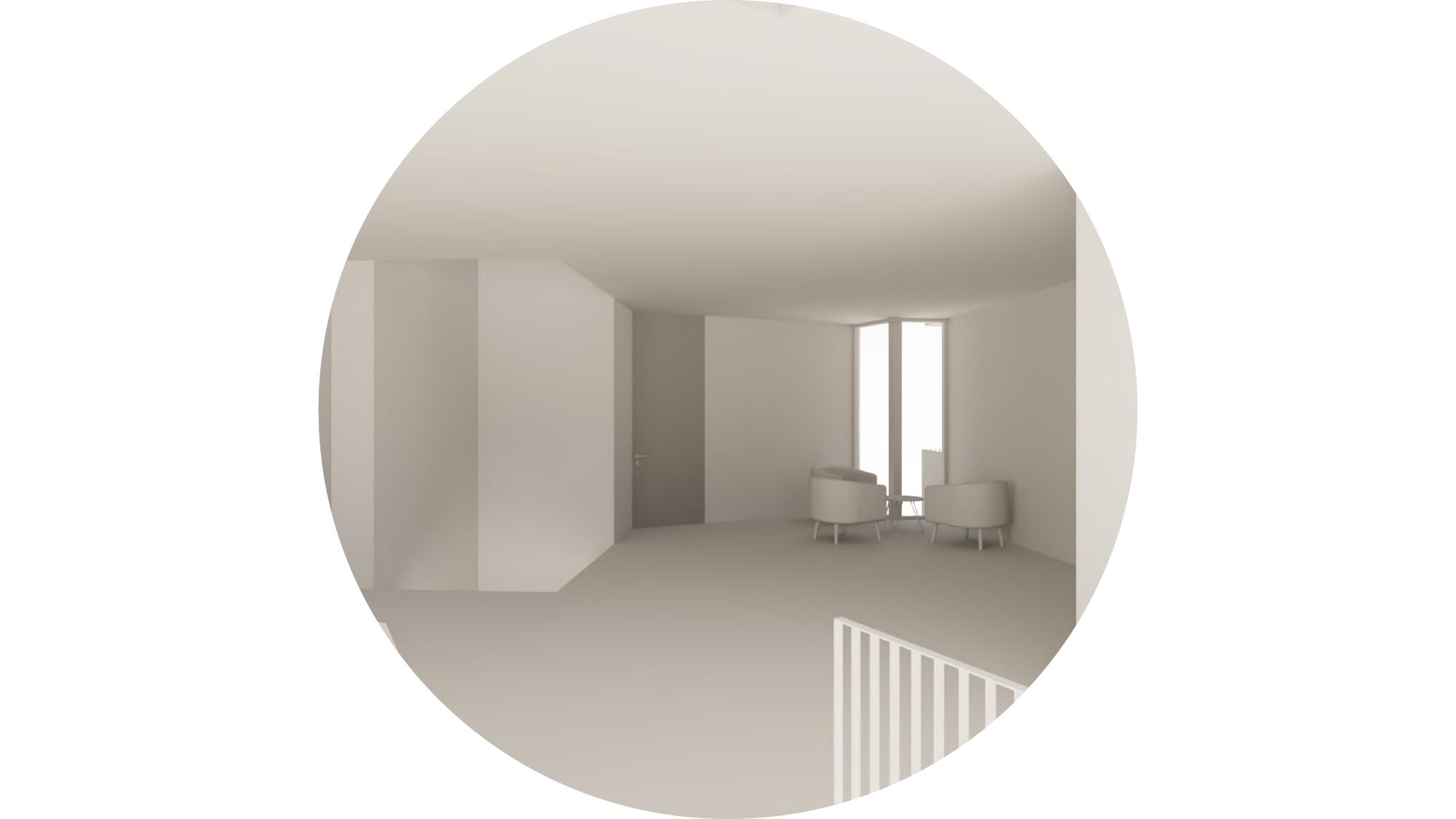 Interior render of a living space