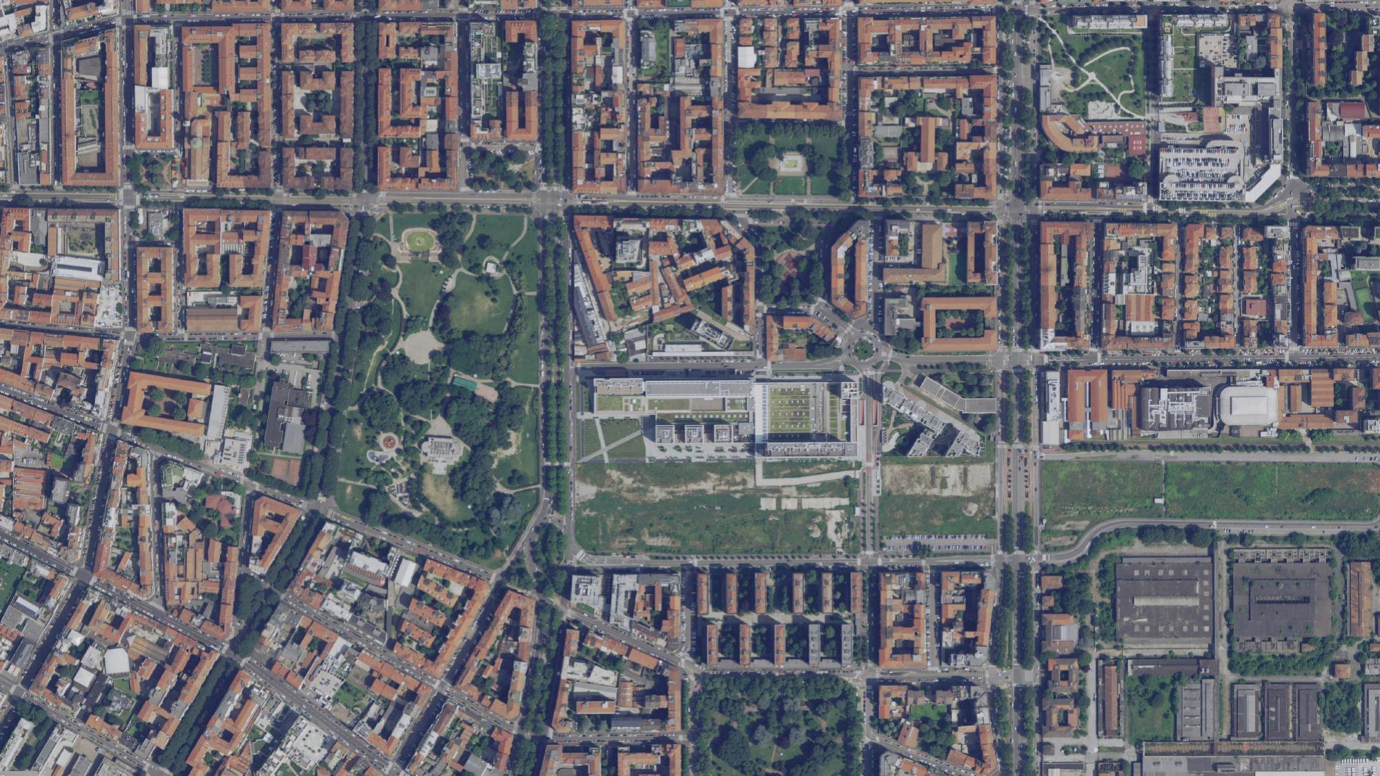Aerial view of the Milan site